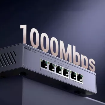 Ugreen 6-Port Gigabit Ethernet Switch με PoE+ - Γκρι