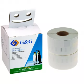 G&G Συμβατό Ρολό Ετικετών για DYMO 99012, S0722400 - 36 x 89 mm Θερμικό Χαρτί Άμεσης Εκτύπωσης, Λευκό, Μόνιμη Κόλλα, 520 Ετικέτες