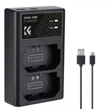 K&F Concept διπλός φορτιστής USB για μπαταρία Sony NP-FZ100 - KF28.0010