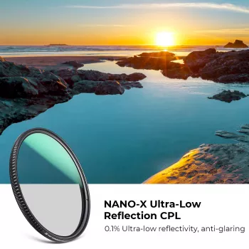 K&F Concept Nano-X Ultra-Low Reflection Κυκλικό Πολωτικό Φίλτρο 62mm