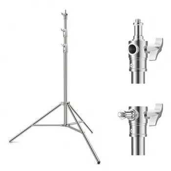 K&F Concept KF34.044 280cm αλουμινένιο φωτογραφικό τρίποδο με 1/4 inch-20 & 3/8 inch-16 αναστρέψιμο πείρο, αντοχή 5kg, 3 τμημάτων, Flip-Locks, απόσβεση ελατηρίου, μαύρο