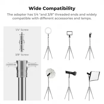 K&F Concept KF34.044 280cm αλουμινένιο φωτογραφικό τρίποδο με 1/4 inch-20 & 3/8 inch-16 αναστρέψιμο πείρο, αντοχή 5kg, 3 τμημάτων, Flip-Locks, απόσβεση ελατηρίου, μαύρο