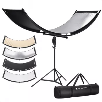K&F Concept U-Shape 4 σε 1 Curved Reflector 180x60cm με τρίποδο φωτισμού και τσάντα μεταφοράς