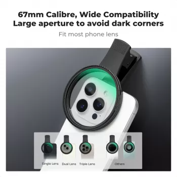 Κιτ φίλτρων KF 2-in-1 Black Diffusion 1/4 + CPL για τηλέφωνο 67mm Clip-On