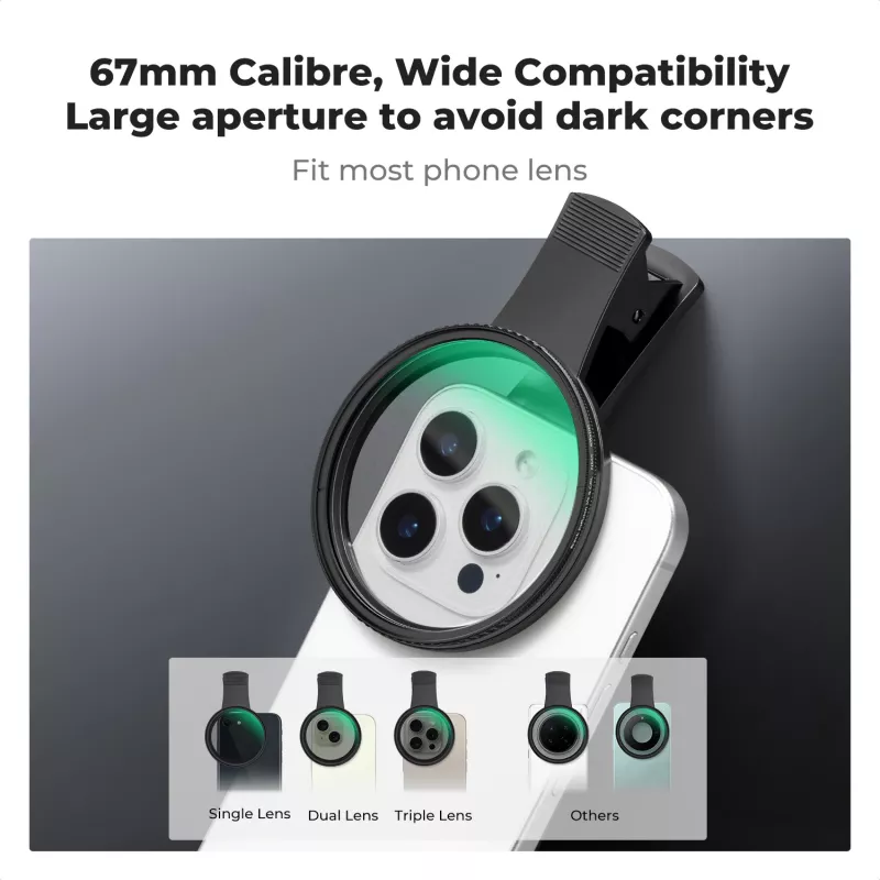 Κιτ φίλτρων KF 2-in-1 Black Diffusion 1/4 + CPL για τηλέφωνο 67mm Clip-On