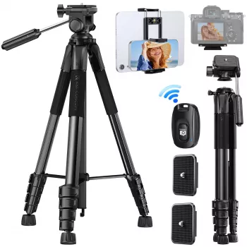 K&F Concept συμπαγές τρίποδο κάμερας για DSLR και smartphone μαύρο