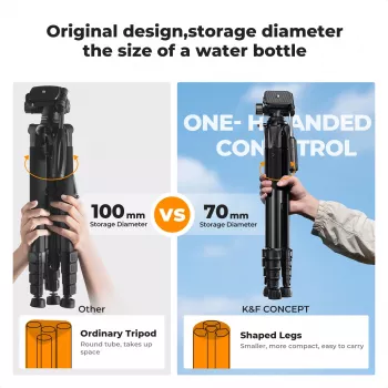 K&F Concept συμπαγές τρίποδο κάμερας για DSLR και smartphone μαύρο