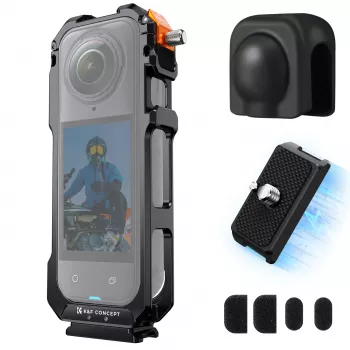 KF Protective Frame Mount Cage με 2x Υποδοχή 1/4 ίντσας-20 και Βάση GoPro για Insta360 X5 / Kf31.182