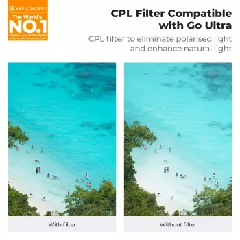 K&F Concept Nano-X 8K Ultra HD Κυκλικό Πολωτικό Φίλτρο (CPL) με Θήκη για Insta360 GO Ultra KF12.0011