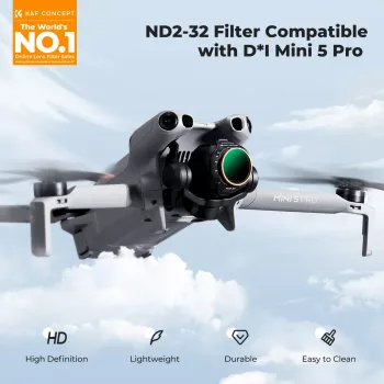 K&F Μεταβλητό Φίλτρο ND ND2-ND32 για DJI Mini 5 Pro Drone, Γυαλί AGC