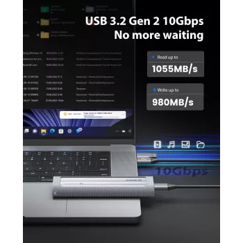ORICO AXM2-G2 M.2 NVMe USB-C 10Gbps θήκη - γκρι