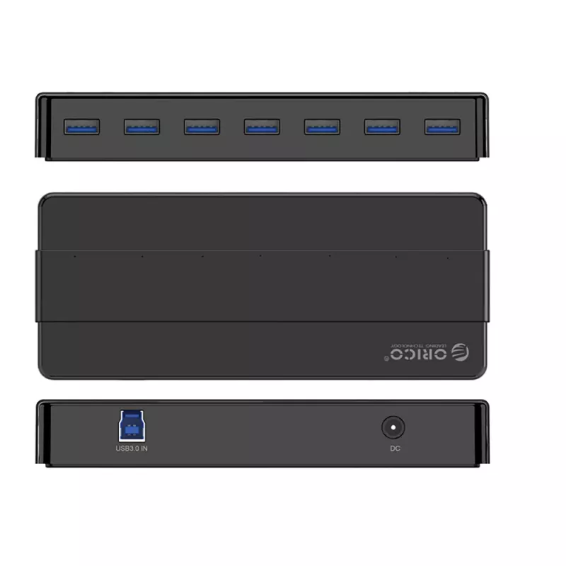 ORICO H7928-U3-V1 Hub USB 3.0 7 θυρών με 7x USB-A, μαύρο