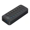 ORICO CT2U3-7AB Hub USB 3.0 με 7 θύρες USB-A και μεμονωμένους διακόπτες - μαύρο