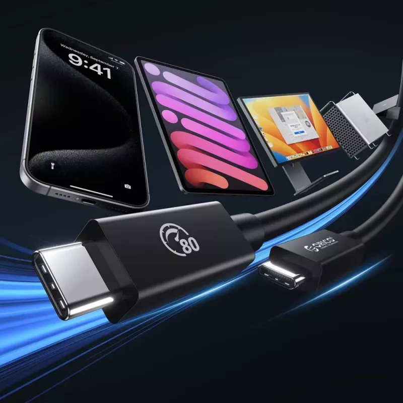 ORICO Καλώδιο USB4 Thunderbolt 5 80Gbps 240W USB-C σε USB-C 2m μαύρο