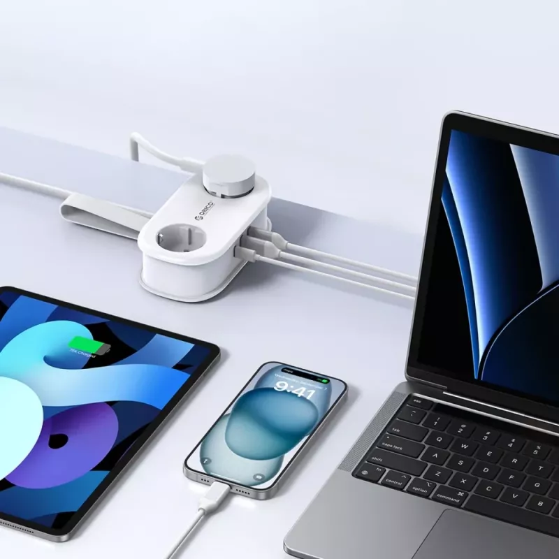 ORICO AP3 20W GaN Πολύπριζο 5 σε 1 2x AC + 2x USB-A + 1x USB-C - λευκό