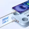 ORICO AP3 20W GaN Πολύπριζο 5 σε 1, 2x AC + 2x USB-A + 1x USB-C, μπλε