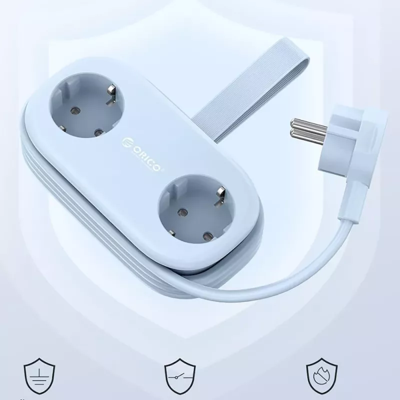 ORICO AP3 20W GaN Πολύπριζο 5 σε 1, 2x AC + 2x USB-A + 1x USB-C, μπλε