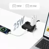 ORICO PDC25 25W Πολύπριζο 6 σε 1 με 2 πρίζες AC, 2 θύρες USB-A και 2 θύρες USB-C - μαύρο