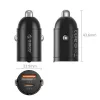 ORICO MiniRing 30W Φορτιστής αυτοκινήτου USB-A + USB-C - μαύρο
