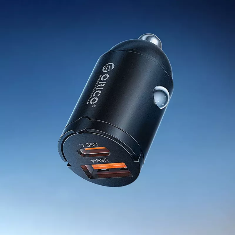 ORICO MiniRing 30W Φορτιστής αυτοκινήτου USB-A + USB-C - μαύρο
