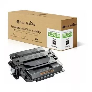 G&G Reborn Αναγομωμένο Τόνερ Συμβατό με HP 55X / Canon 724H Μαύρο 12.500 Σελίδες