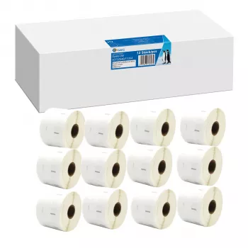 12x G&G ετικέτες 32mm x 57mm μαύρο σε λευκό συμβατές με Dymo 11354 / S0722540