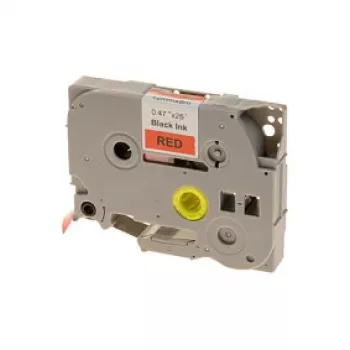 G&G BB-B-G-431 μελανοταινία ετικετών συμβατή με Brother TZe-431, κόκκινη ταινία/μαύρη εκτύπωση, 12mm x 8m, πλαστικοποιημένο PET