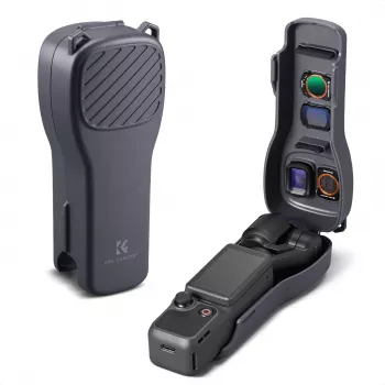 KF Hard PC Προστατευτική Θήκη για DJI Osmo Pocket 3/4 με Λουράκι - Μαύρο