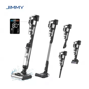 JIMMY PW11 Pro Max-B Ηλεκτρική σκούπα και σφουγγαρίστρα με μπαταρία, 460 W, 21,6 V, 40-80 min διάρκεια λειτουργίας, Μαύρο/Ασημί