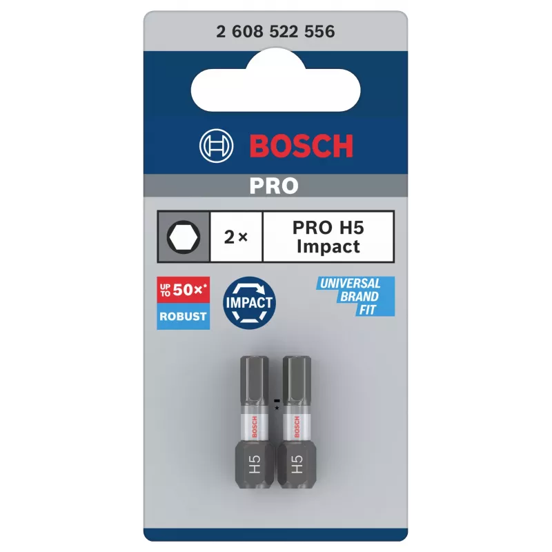 Bosch Professional Impact Control Hex Impact Μύτη H5 Σετ 2 τεμ. (2608522556)