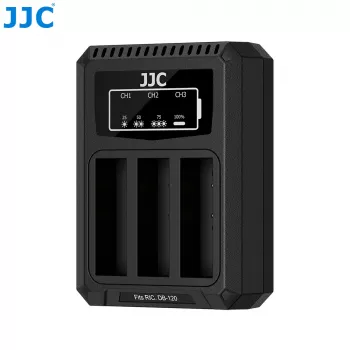 JJC Τριπλός φορτιστής μπαταρίας USB για Ricoh DB-120 (3 θέσεις) - DCH-DB120TC