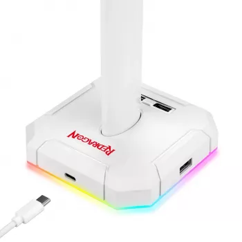 Redragon Scepter PRO HA300-W Βάση Gaming Headset με φωτισμό RGB, Λευκό