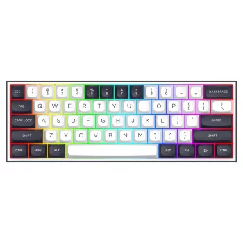 Redragon ALCOR QMK K717WB-RGB-PRO μηχανικό πληκτρολόγιο, 75% layout, Tri-Mode, hot-swappable, λευκό/μαύρο