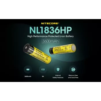 Nitecore NL1836HP 3600mAh 18650 Μπαταρία Li-ion Button Top