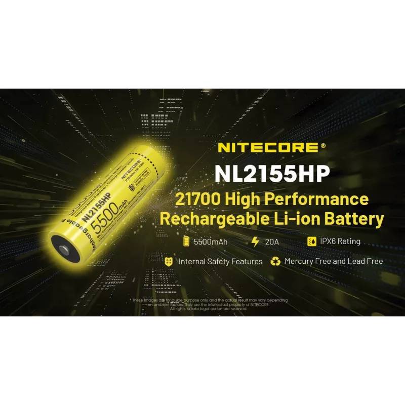 Nitecore NL2155HP 21700 Μπαταρία Li-ion 5500mAh 3.6V Button Top Protected