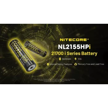 Nitecore 21700 Μπαταρία Li-ion 5500mAh 20A 3,6V Button Top