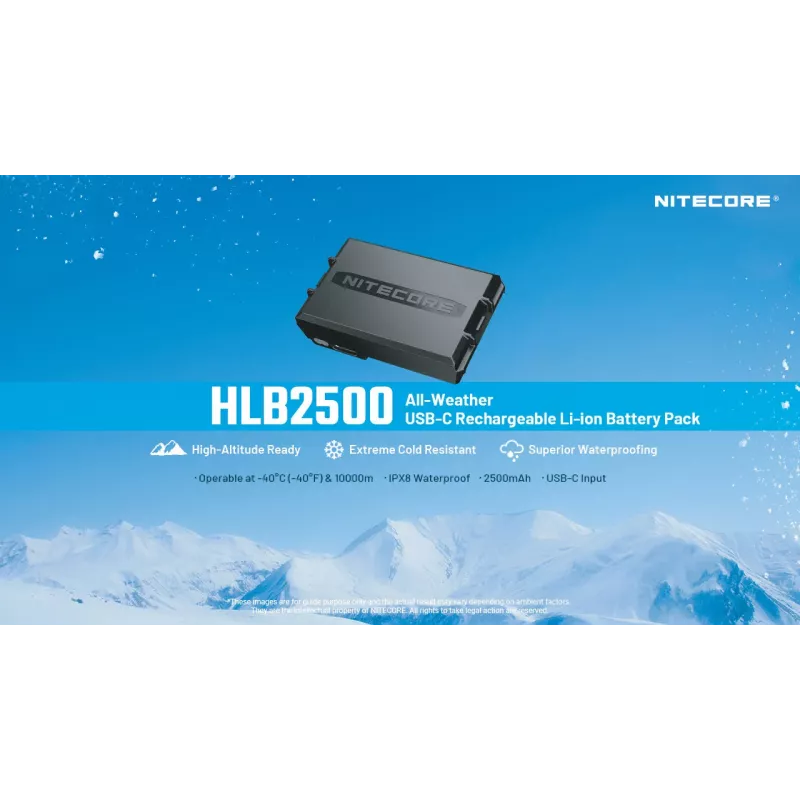 Nitecore HLB2500 2500 mAh Πακέτο Μπαταρίας Li-Ion με Λειτουργία Φόρτισης USB-C