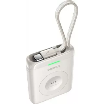 Baseus EnerFill FW11 Power Bank 5W για Apple Watch με ενσωματωμένο καλώδιο - Λευκό