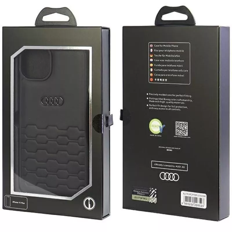 Audi GT Σκληρή θήκη από τεχνητό δέρμα για iPhone 15 Plus / 14 Plus 6,7 inch - μαύρο