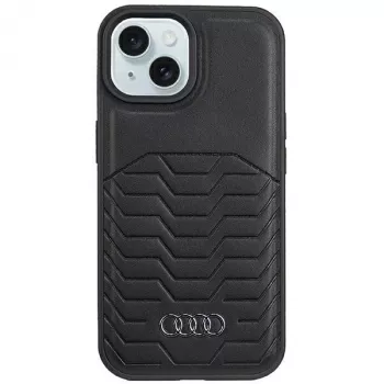 Audi θήκη από συνθετικό δέρμα MagSafe για iPhone 15 / 14 / 13 6,1 ίντσες μαύρο