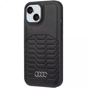 Audi Σκληρή θήκη MagSafe από τεχνητό δέρμα για iPhone 15 Plus / 14 Plus 6,7 inch - μαύρο