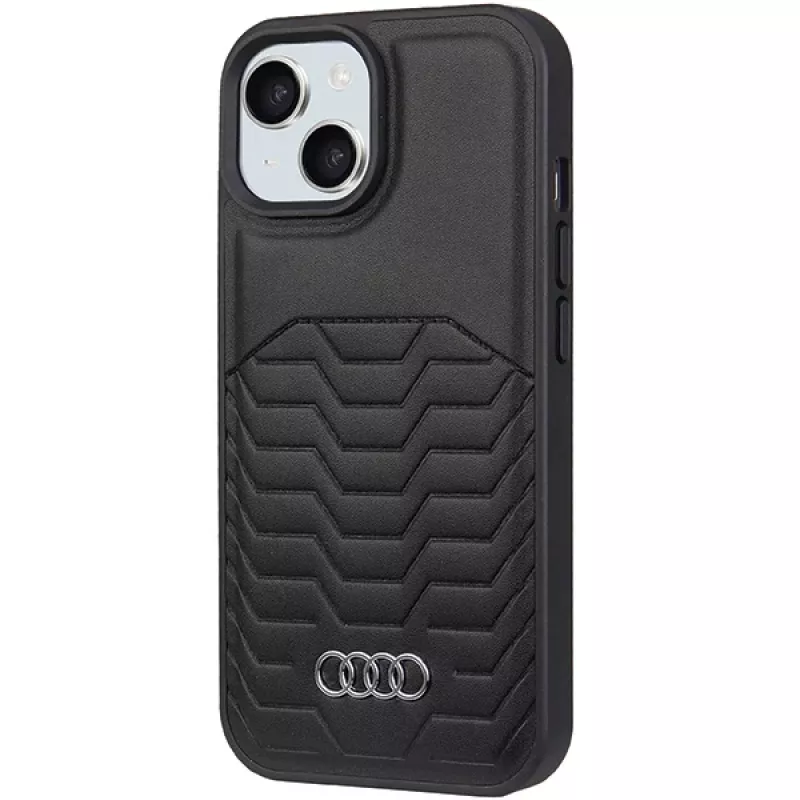 Audi Σκληρή θήκη MagSafe από τεχνητό δέρμα για iPhone 15 Plus / 14 Plus 6,7 inch - μαύρο