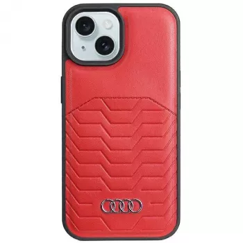 Audi Σκληρή θήκη MagSafe από τεχνητό δέρμα για iPhone 15 / 14 / 13 6,1 inch - κόκκινο