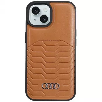 Audi Kunstleder MagSafe θήκη σκληρή για iPhone 15/14/13 6,1 inch - καφέ