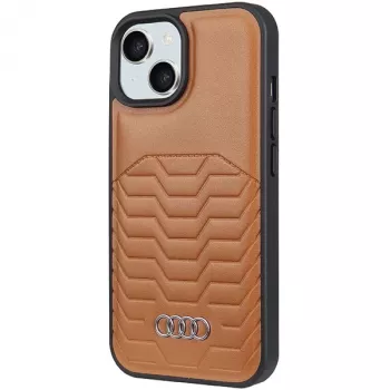 Audi Kunstleder MagSafe θήκη σκληρή για iPhone 15/14/13 6,1 inch - καφέ