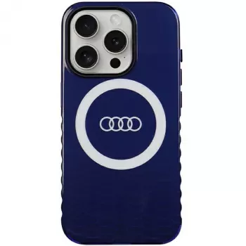 Audi θήκη IML Big Logo MagSafe για iPhone 15 Pro 6.1 Navy Blue σκληρή θήκη