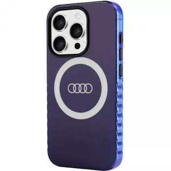 Audi θήκη IML Big Logo MagSafe για iPhone 15 Pro 6.1 Navy Blue σκληρή θήκη