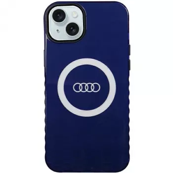 Audi θήκη IML Big Logo MagSafe για iPhone 15 Plus / 14 Plus 6.7, Navy Blue σκληρή θήκη