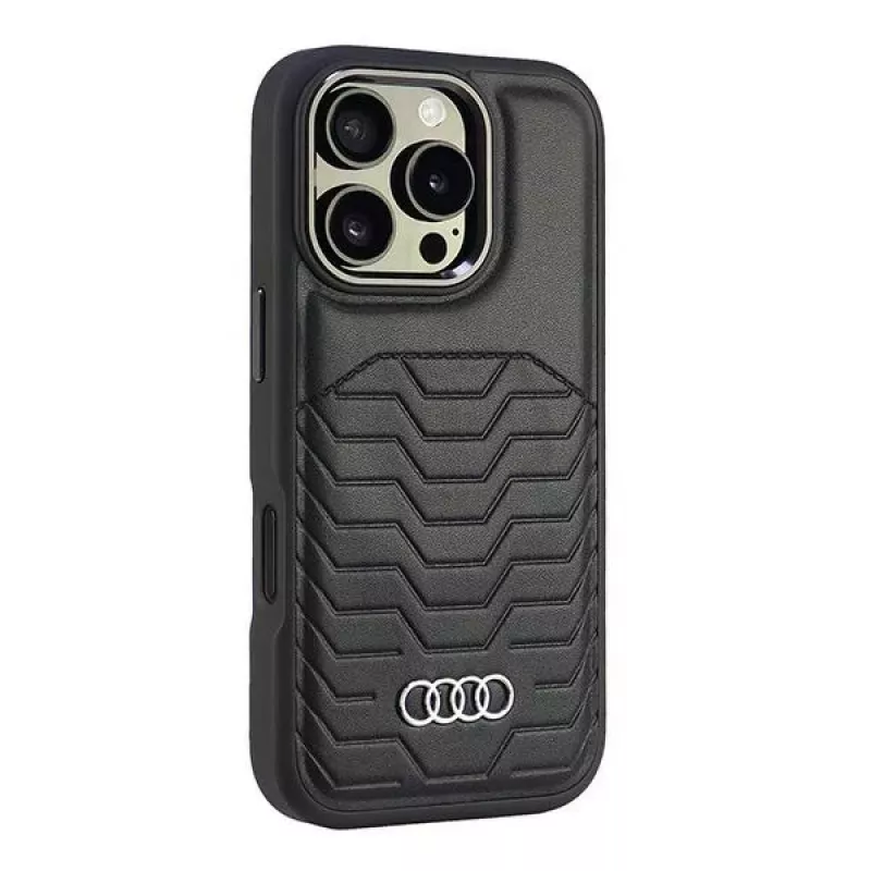 Audi Συνθετικό Δέρμα MagSafe iPhone 16 Pro 6,3 Μαύρη Σκληρή Θήκη