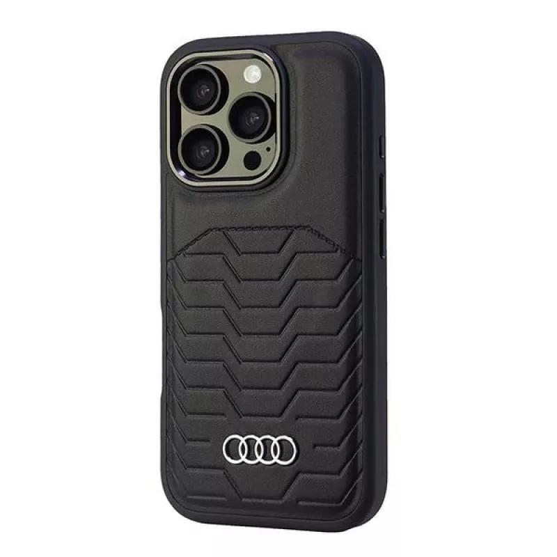 Audi Συνθετικό Δέρμα MagSafe iPhone 16 Pro 6,3 Μαύρη Σκληρή Θήκη